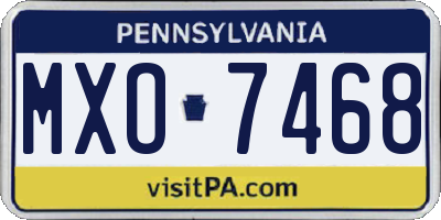 PA license plate MXO7468