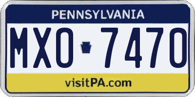 PA license plate MXO7470