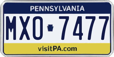 PA license plate MXO7477