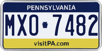 PA license plate MXO7482