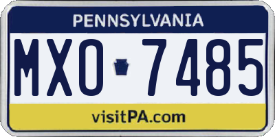 PA license plate MXO7485