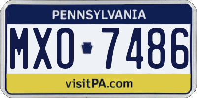 PA license plate MXO7486