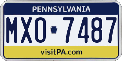 PA license plate MXO7487