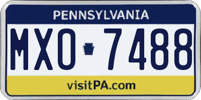 PA license plate MXO7488