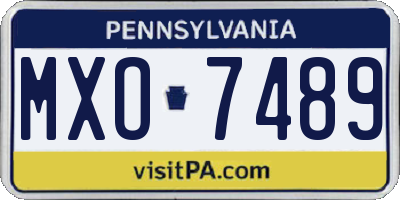 PA license plate MXO7489