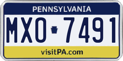PA license plate MXO7491