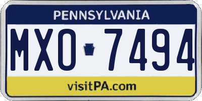PA license plate MXO7494