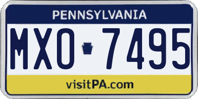 PA license plate MXO7495
