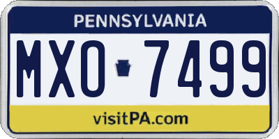 PA license plate MXO7499