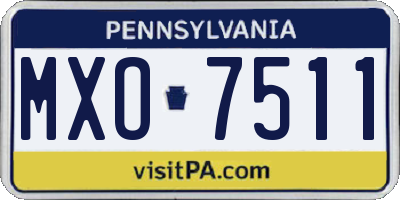 PA license plate MXO7511