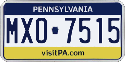 PA license plate MXO7515
