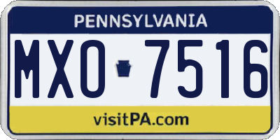 PA license plate MXO7516