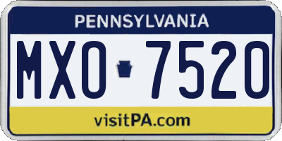 PA license plate MXO7520