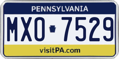 PA license plate MXO7529