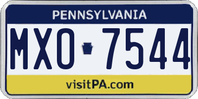 PA license plate MXO7544