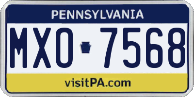PA license plate MXO7568