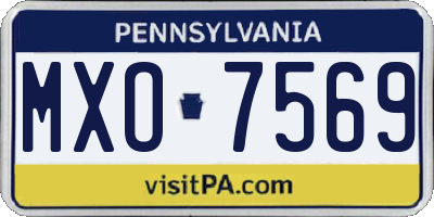 PA license plate MXO7569