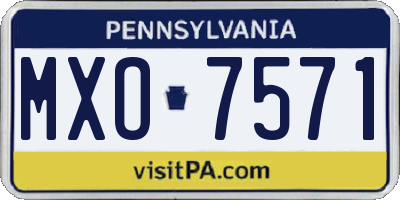 PA license plate MXO7571