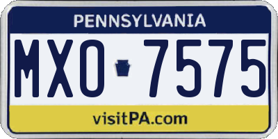 PA license plate MXO7575