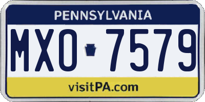 PA license plate MXO7579