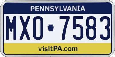 PA license plate MXO7583