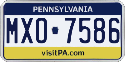 PA license plate MXO7586