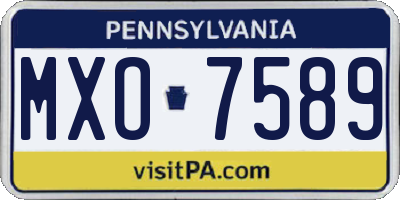 PA license plate MXO7589