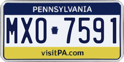 PA license plate MXO7591
