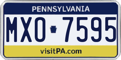 PA license plate MXO7595