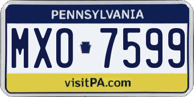 PA license plate MXO7599