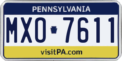 PA license plate MXO7611