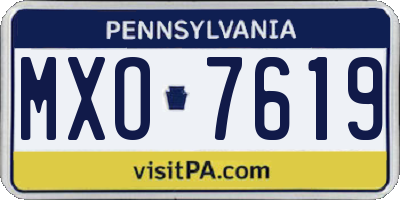 PA license plate MXO7619