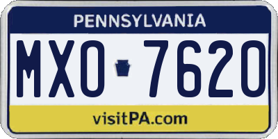 PA license plate MXO7620