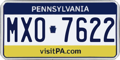 PA license plate MXO7622