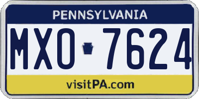 PA license plate MXO7624