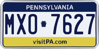 PA license plate MXO7627