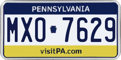 PA license plate MXO7629