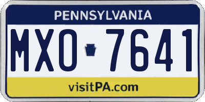 PA license plate MXO7641