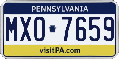 PA license plate MXO7659