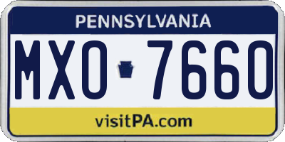 PA license plate MXO7660