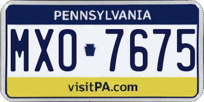 PA license plate MXO7675