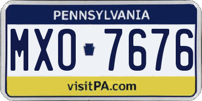 PA license plate MXO7676
