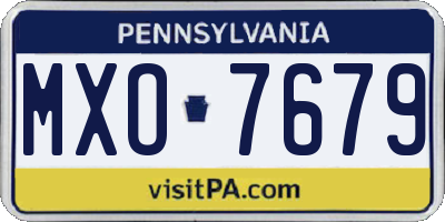 PA license plate MXO7679