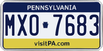 PA license plate MXO7683