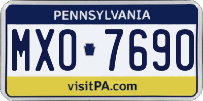 PA license plate MXO7690