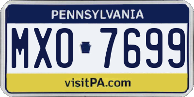 PA license plate MXO7699