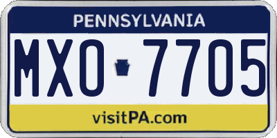 PA license plate MXO7705