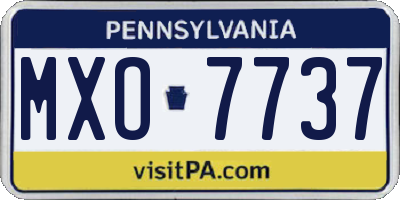 PA license plate MXO7737