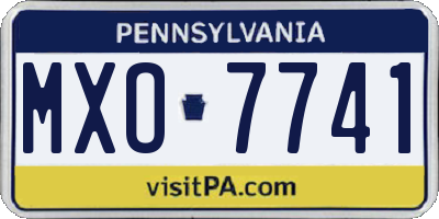 PA license plate MXO7741