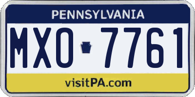 PA license plate MXO7761